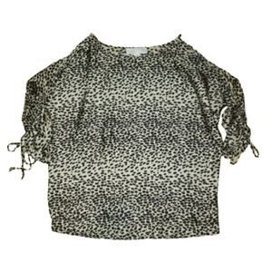 Michael Kors Women's SM cheetah print blouse